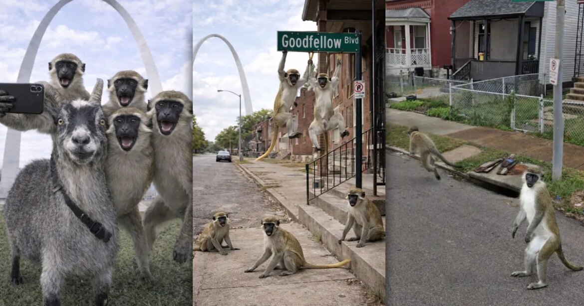 AI depicted as a stampede of escaped monkeys in St. Louis

