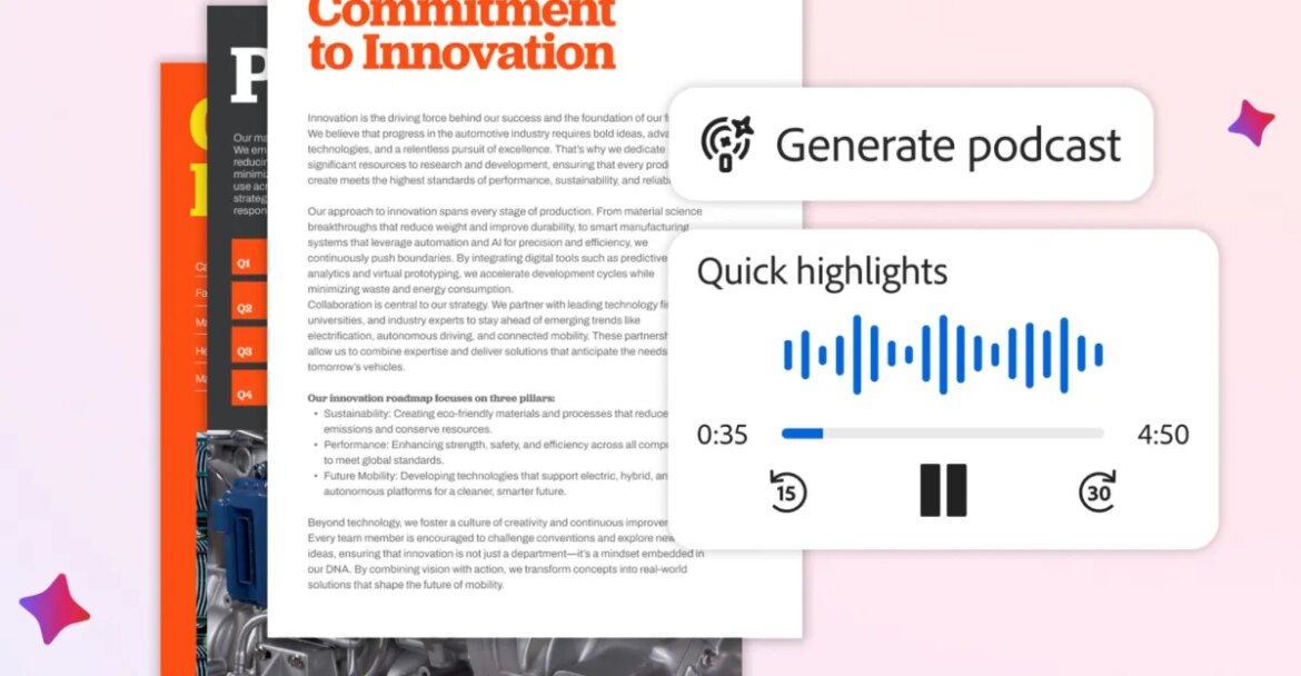 Adobe Acrobat uses AI to turn your PDF into a podcast

