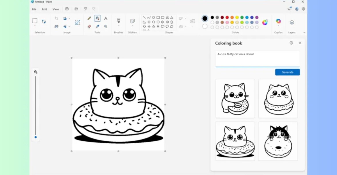 Microsoft Paint can now create AI coloring books

