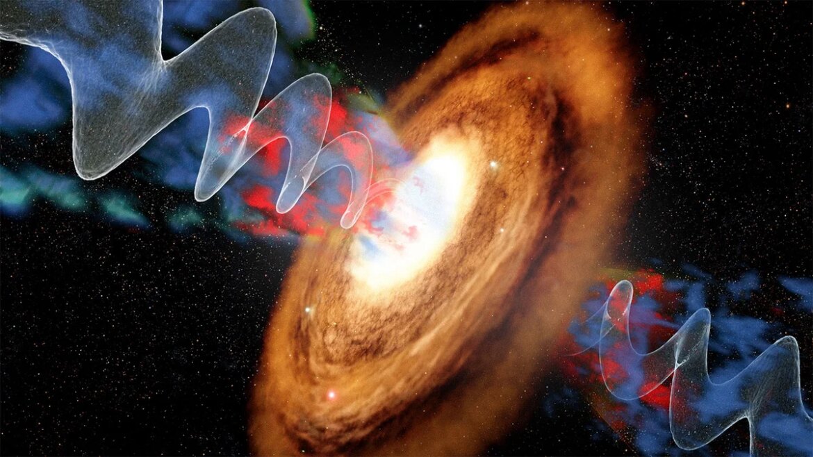 Supermassive black hole 'snowplow' could stop star formation in spiral galaxies

