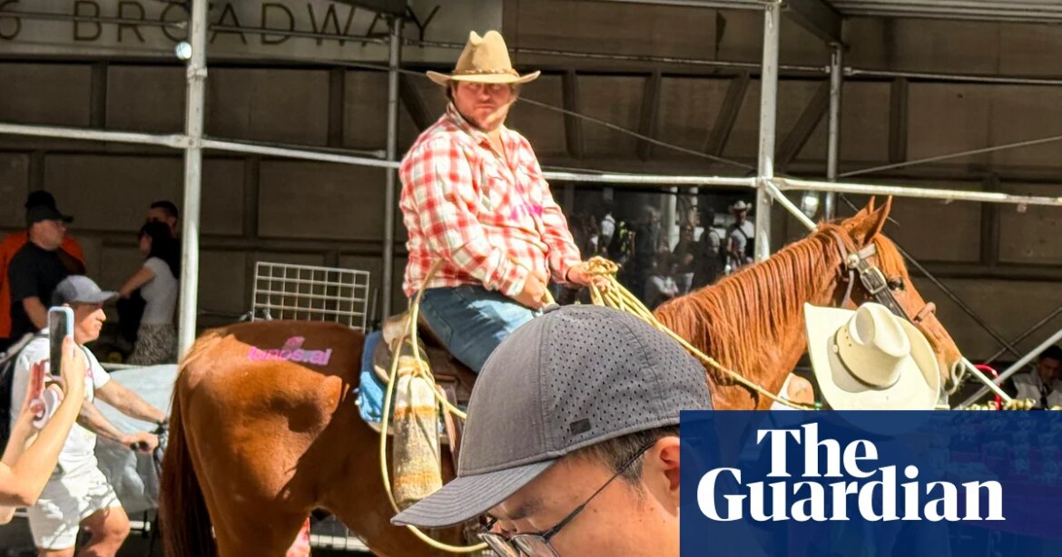 Cowboys, lassos and nudity: AI startups turn to stunts to grab attention in a crowded market. US news

