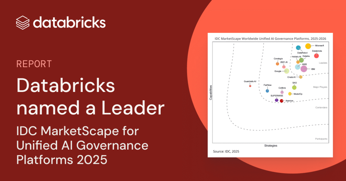 Databricks Named a Leader in IDC MarketScape: Worldwide Integrated AI Governance Platforms 2025-2026 Vendor Assessment

