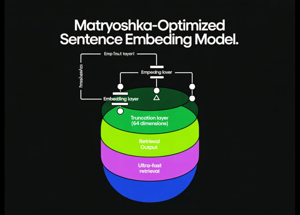 How to Build a Matryoshka-Optimized Sentence Embedding Model for Ultra-Fast Retrieval with 64-Dimension Truncation

