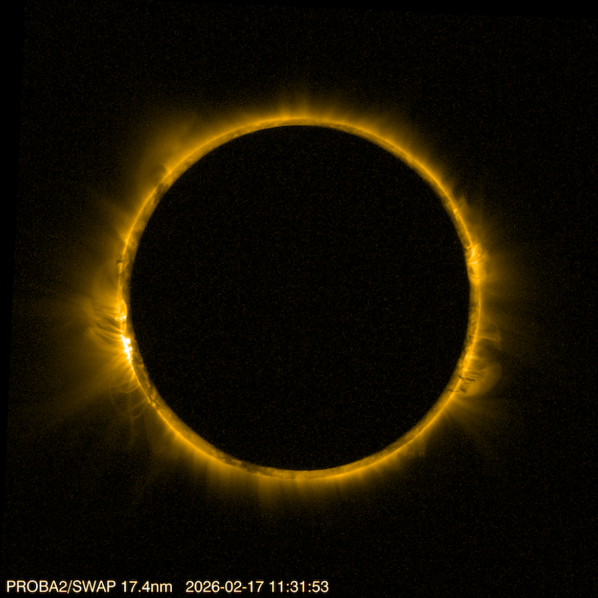 Incredible image shows what the first solar eclipse of 2026 looked like from space

