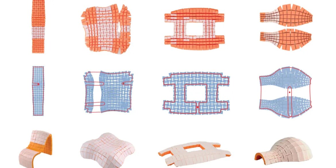 Simply drag a string to transform these tile patterns into useful 3D structures

