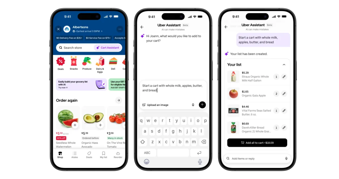 Uber Eats adds AI assistant to help with grocery shopping

