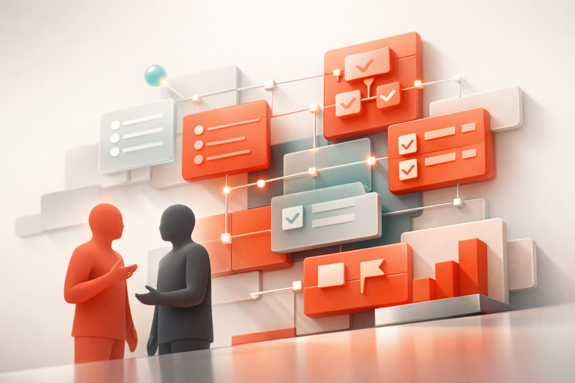 AI meeting assistant shown turning a meeting into organised notes and action items