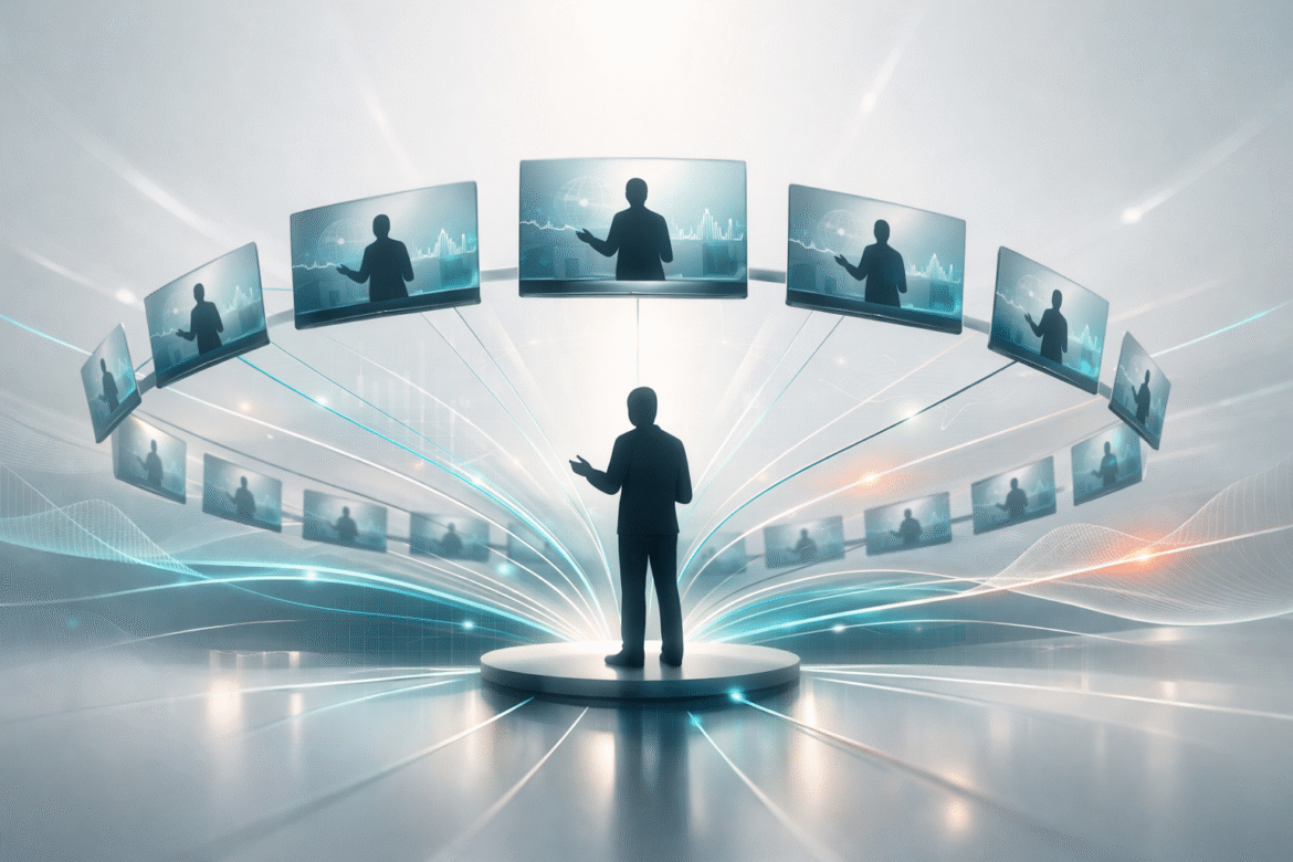 AI video for small business shown as one message radiating into many language versions