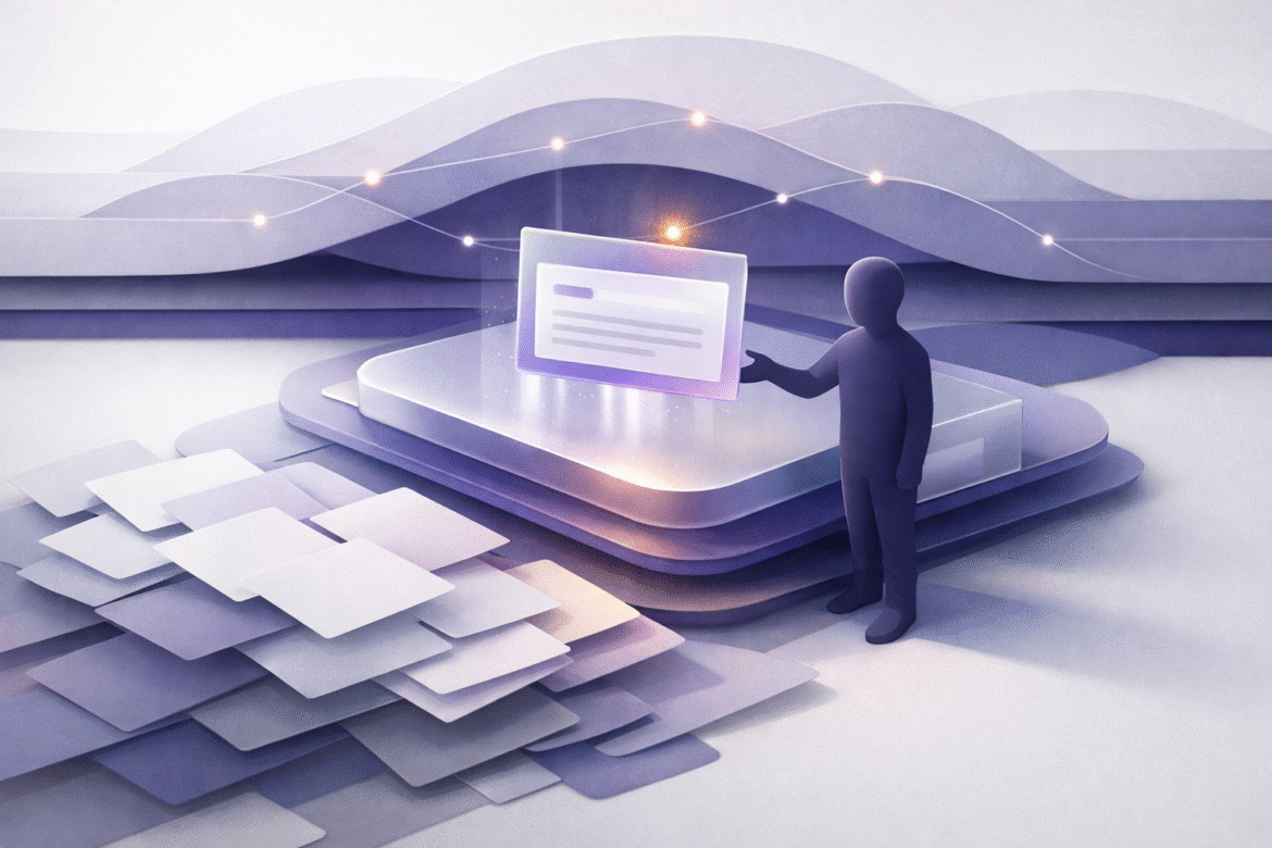 Generative engine optimization shown as one trusted source card chosen for an AI answer